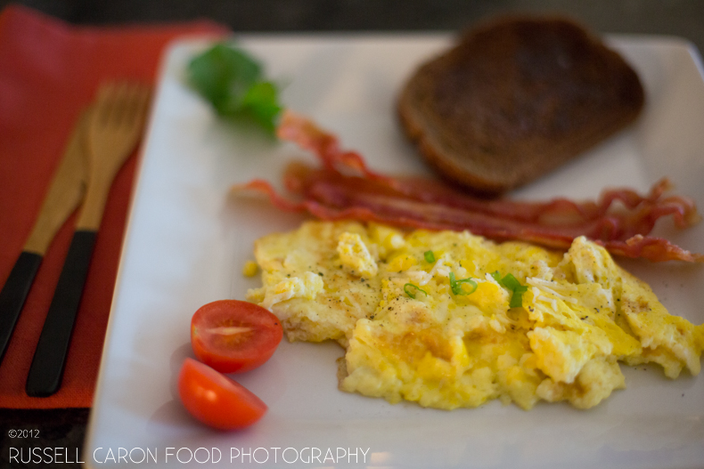 Maine food photography, scrambled eggs